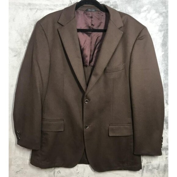 Hugo Boss Blazer Mens 42R Brown 100% Cashmere SCOLA-HX Two Button Notch Lapel - Picture 1 of 12
